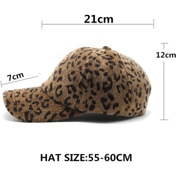 Faux Fur Baseball Cap, Warm Leopard Fleece Baseball Hats, Plush Winter Hip-Hop